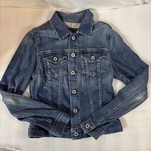 AG Adriano Goldschmied Robyn Denim Jacket Womens S Button‎ Front Fitted Classic